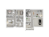 The Isles 3D floor plan for 4 bedroom 2.5 bath B